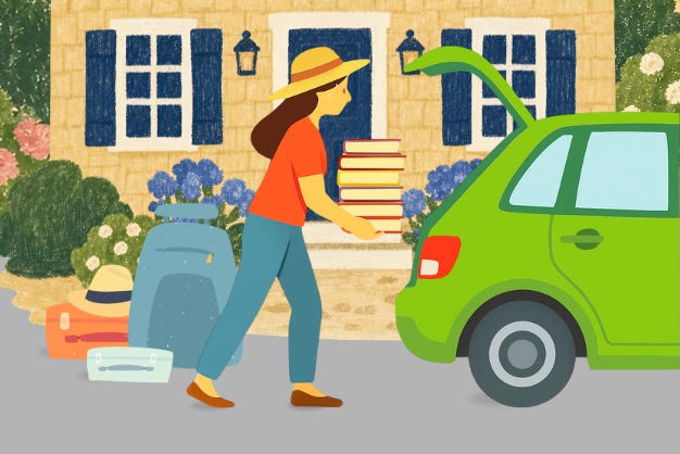 How many books do you pack on a trip?