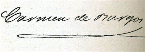 El texto es una firma donde se lee Carmen de Burgos, en cursiva.