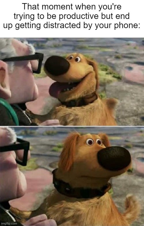 getting distracted by your phone