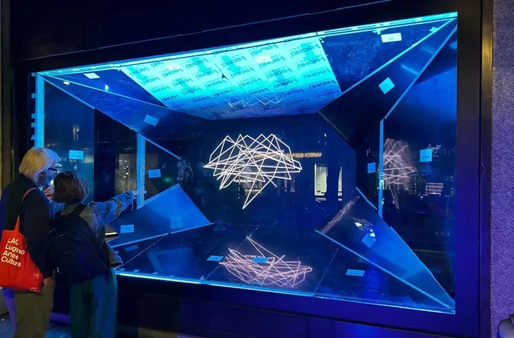 Blue light: Jason Bruges reimagines the inside of a Tiffany diamond for 130,000 daily passers-by in London