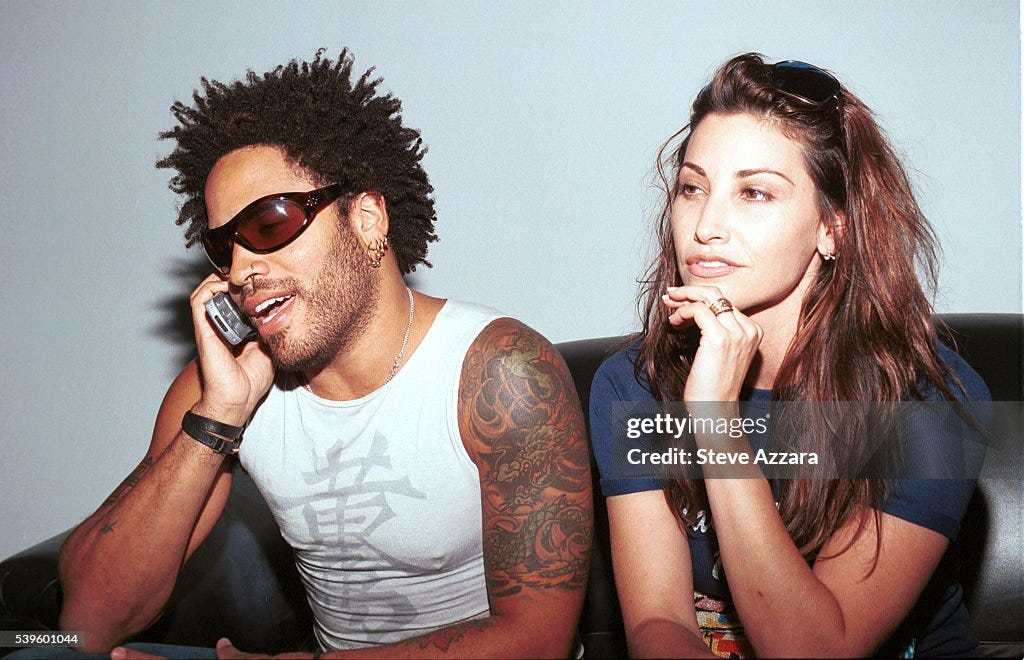 Lennny Kravitz and Gina Gershon at the Rock'n'Road Rally kick off... News  Photo - Getty Images