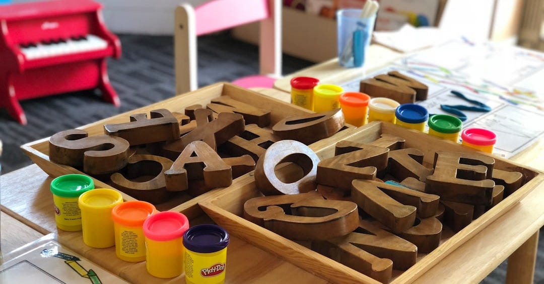 brown letters on table brown letters on table