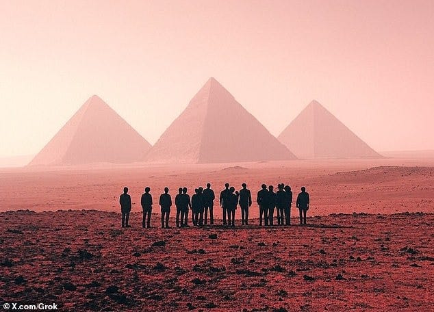 The experiment's 'subject' was transported to the planet during the specified year, reporting an 'oblique view of a pyramid' and a 'very large road' with a monument similar to those known among ancient Egyptians on Earth