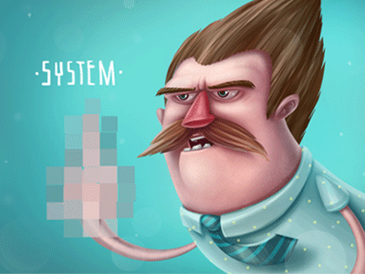 3D Gif (f..ck the system) by Denis Krol Krasavchikov on Dribbble
