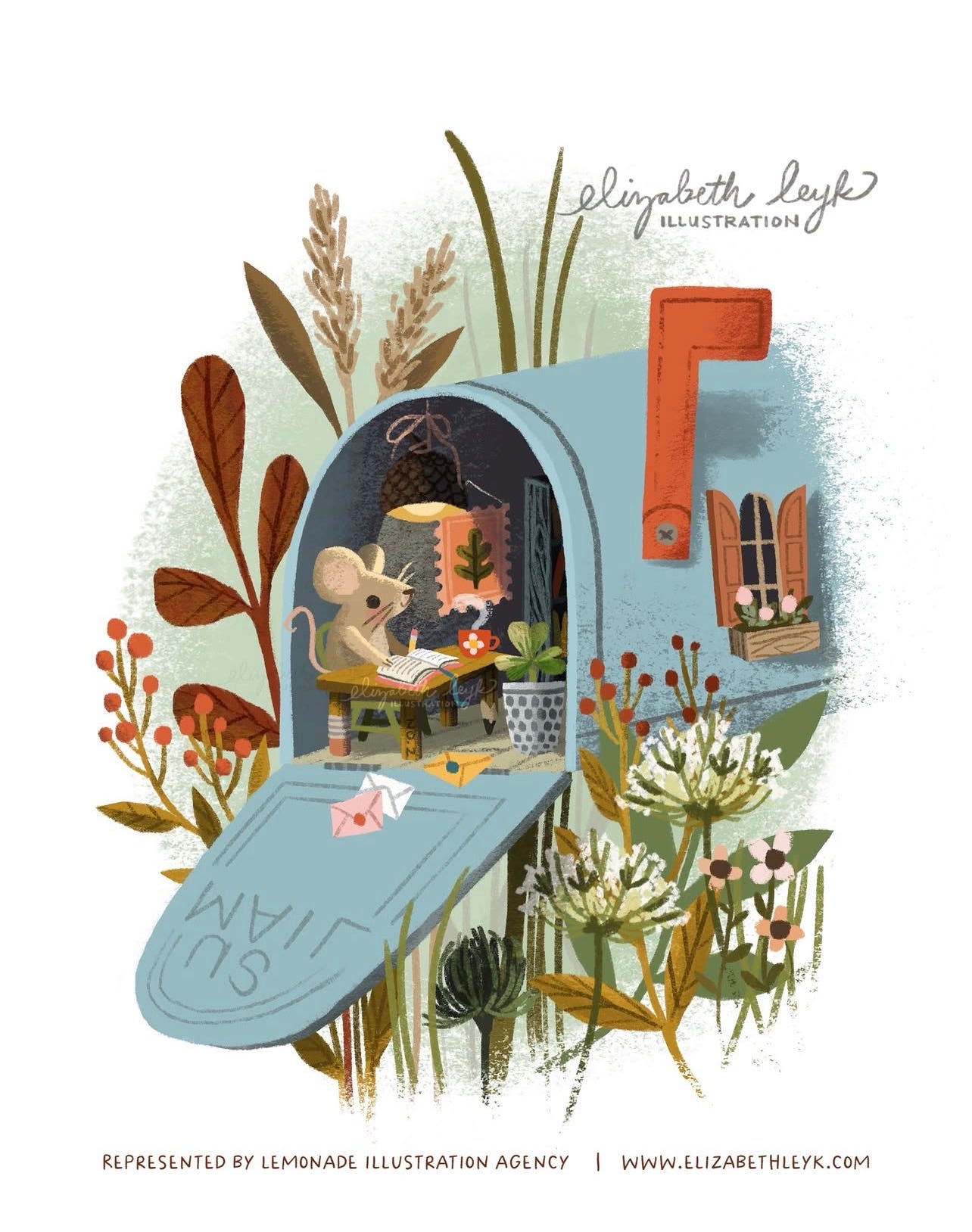 mouse in mailbox illustration by elizabeth leyk mouse in mailbox illustration by elizabeth leyk