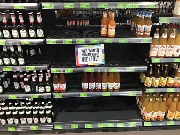 Edeka Anti-Racist Shelves Edeka Anti-Racist Shelves