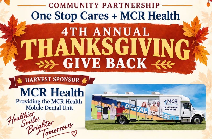 MCR Health Partners with One Stop Cares and The NEST for Annual Thanksgiving Community Event