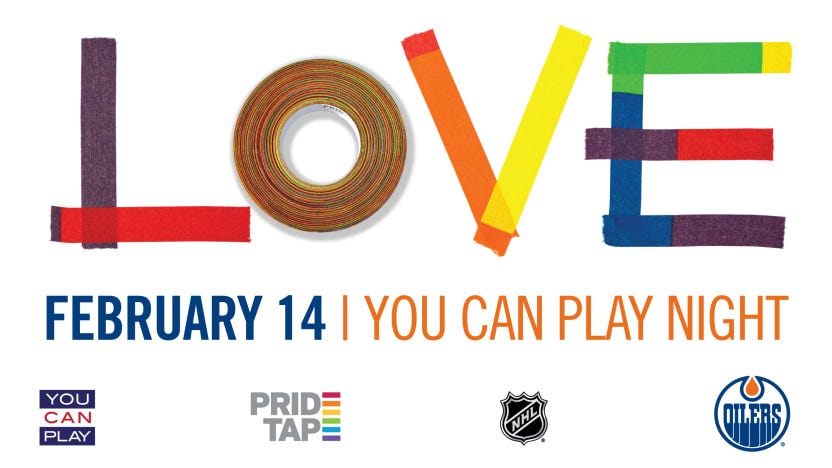 Rainbow hockey tape from the You Can Play Campaign. AKA why the Edmonton Oilers are the coolest hockey team of all time. 