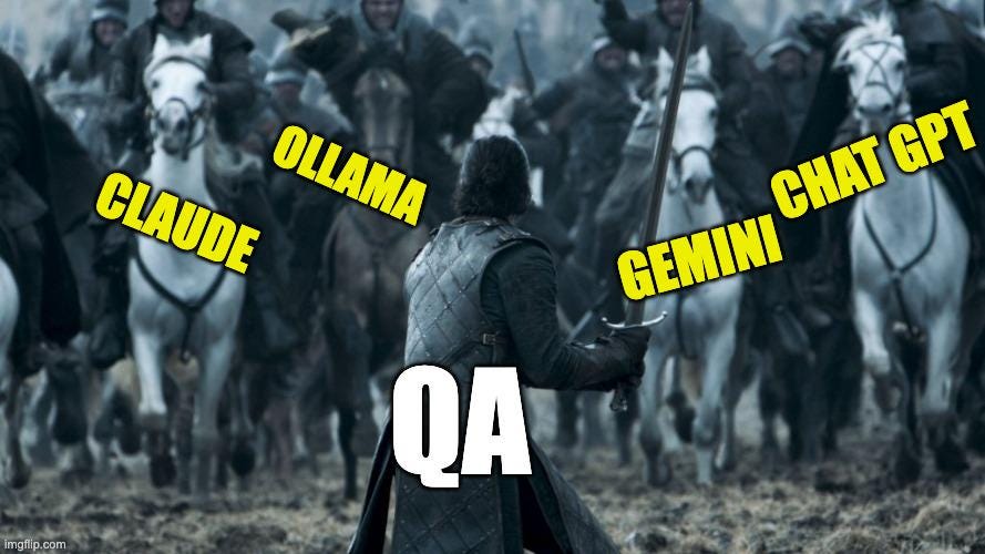 QA holding the line against the AI cavalry charge