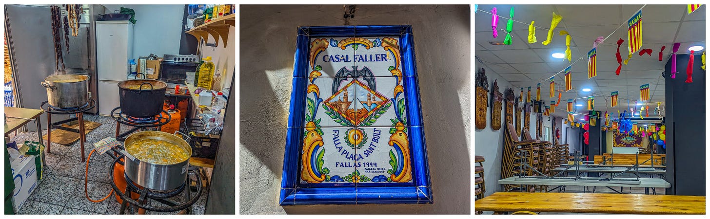 Pots of bubbling soup, a sign with the name of the faller out front, folding tables set up in the main room of the casa. 