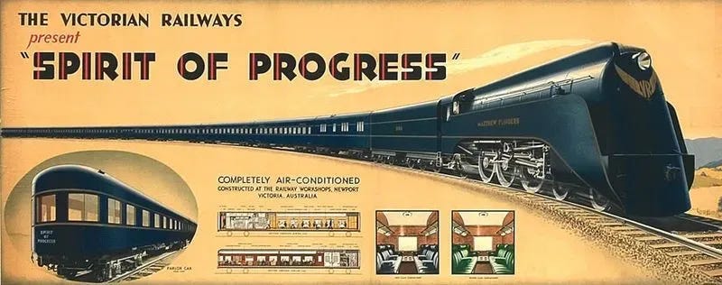 An early advertisment for the Spirit of Progress An early advertisment for the Spirit of Progress