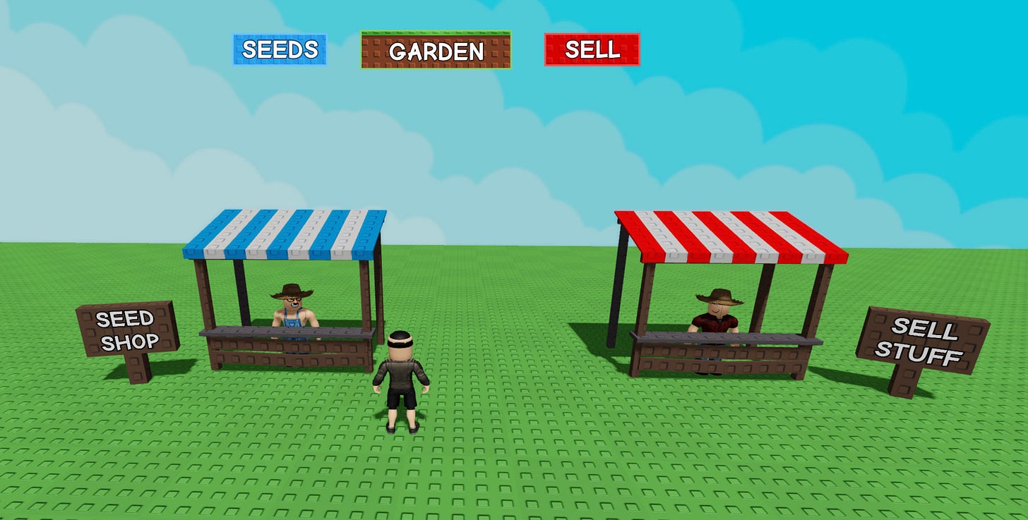 Photo of virtual shops in an online game