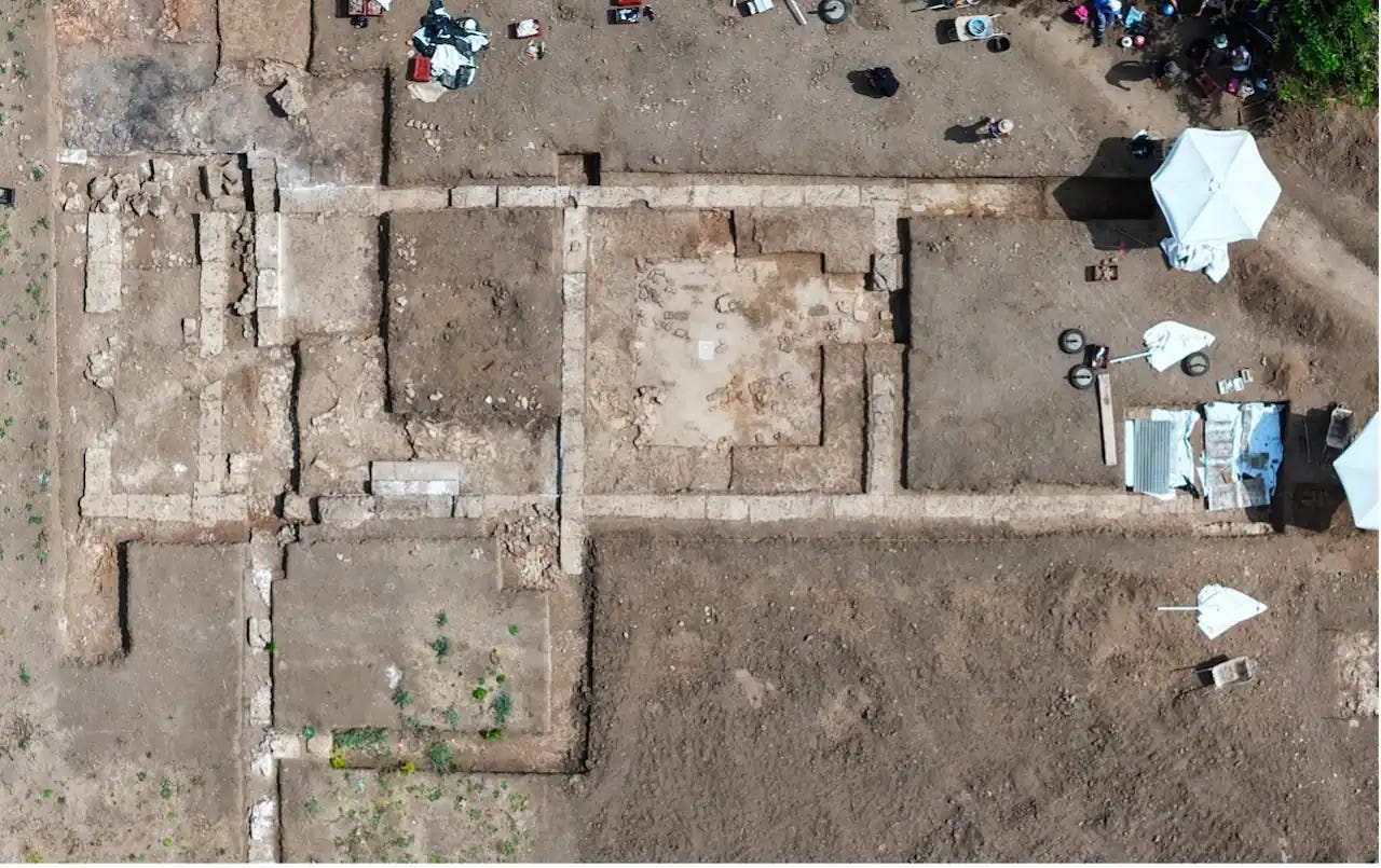 Aerial view of excavation at the complex. Credit: Hellenic Ministry of Culture Aerial view of excavation at the complex. Credit: Hellenic Ministry of Culture