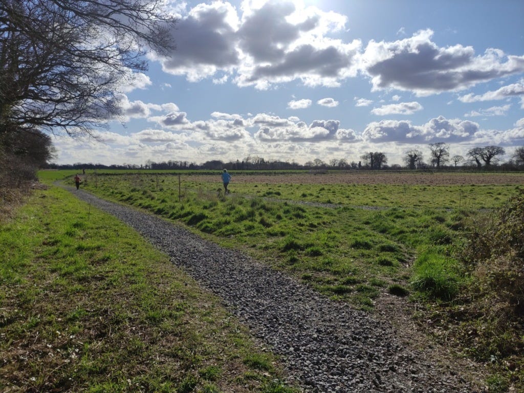 Gravelly paths out the back of the course.