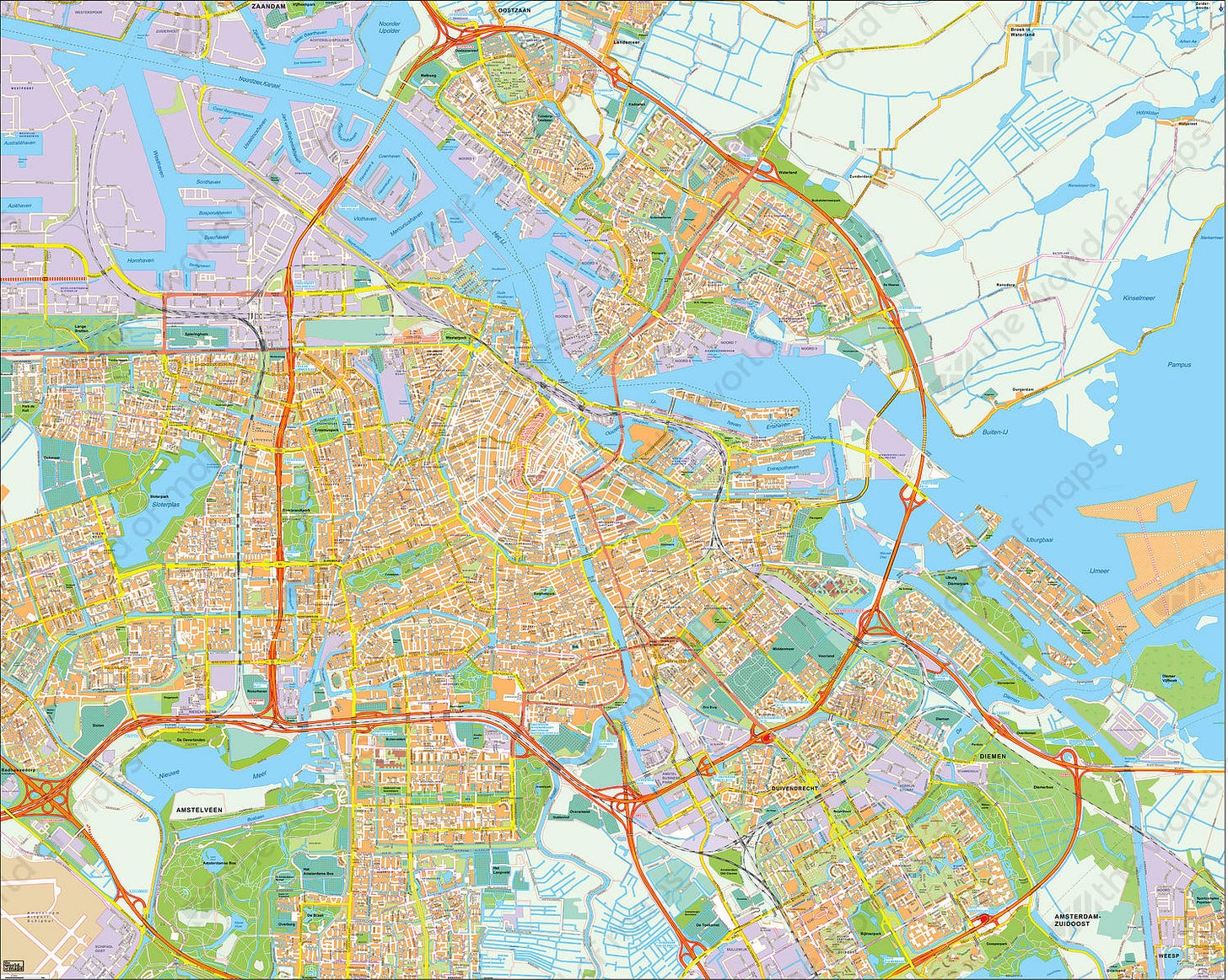 Digital City Map Amsterdam 391 | The World of Maps.com