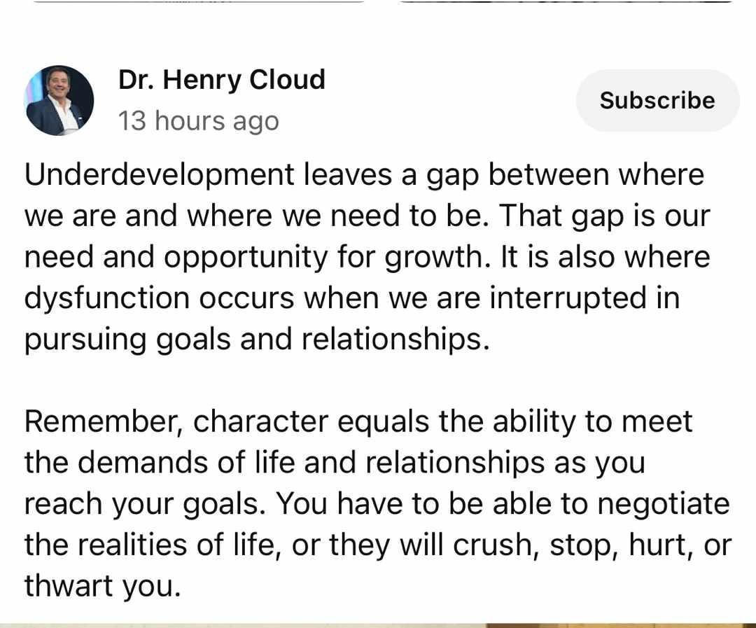 Henry Cloud instagram post character