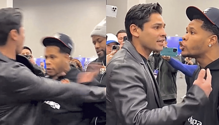 Security Intervenes As Ryan Garcia And Devin Haney Clash At Super Bowl Press Event