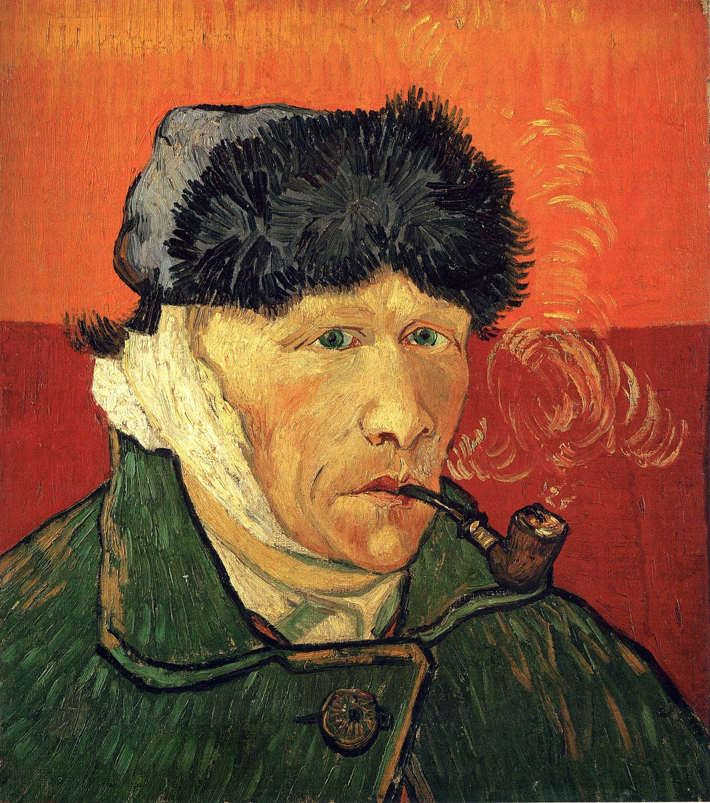 Self-Portrait With Bandaged Ear, zoomed in