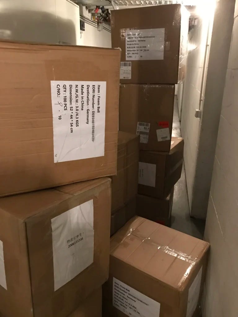 Trying to cram the delivery of my first product into my basement