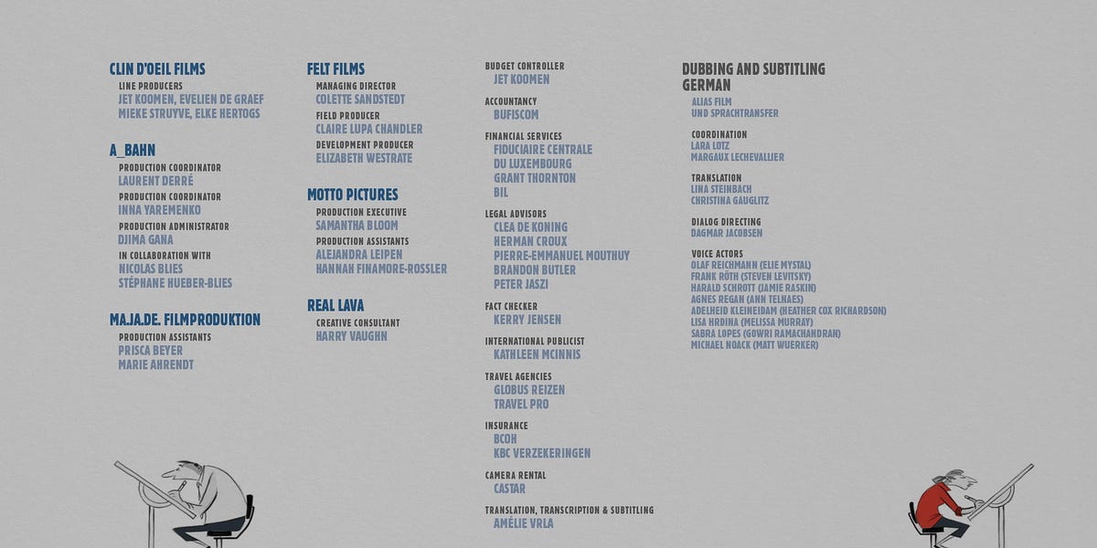 Animated movie titles and credits