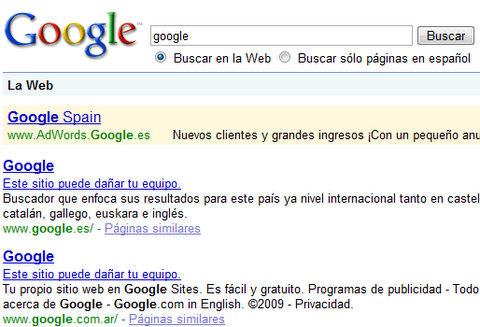 Google pantalla azul Google pantalla azul