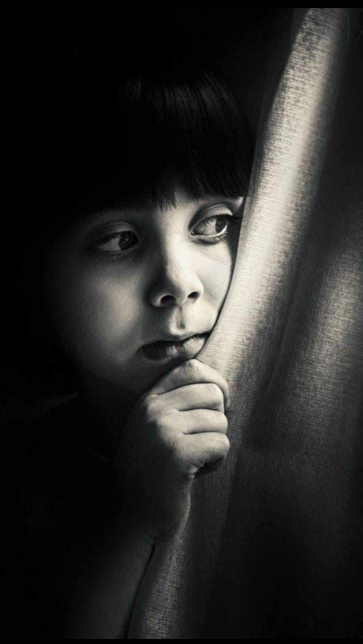 May be a black-and-white image of child May be a black-and-white image of child