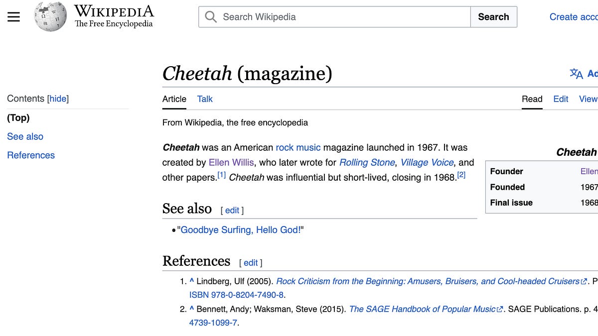 Fixing A Hole (Or Wikipedia)  - by Robert Christgau