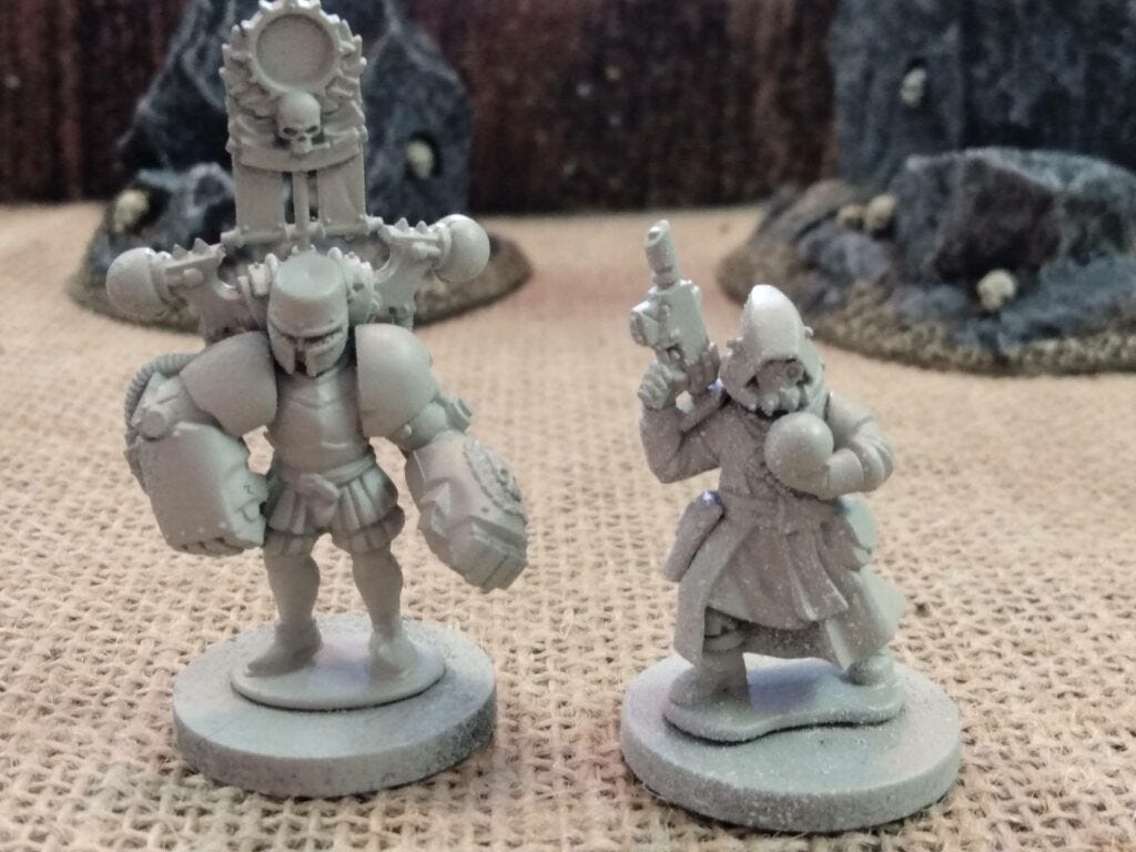 Kitbashed wargame miniatures for Doomed