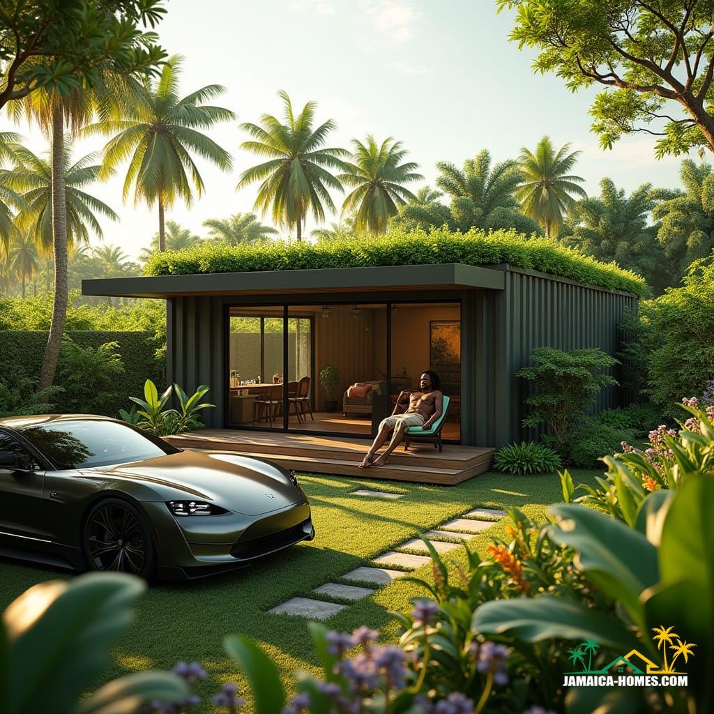 Kingston Container Home with Tropical Garden