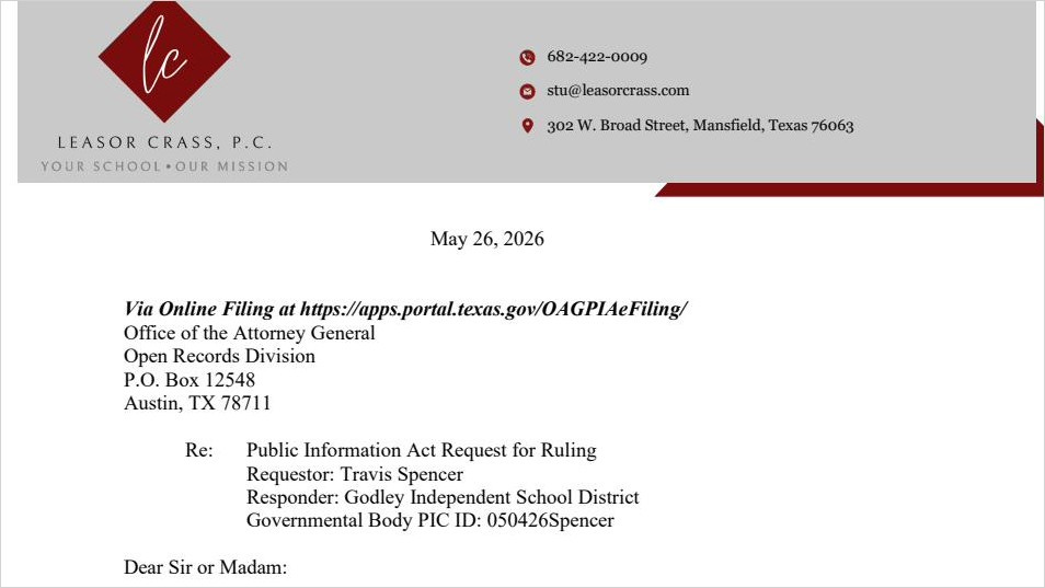 District request to the Attorney General to withhold records