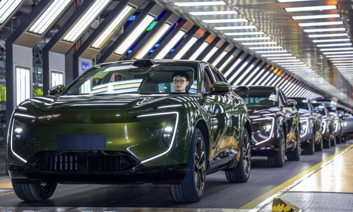 This photo taken on July 28, 2025 shows a view of China Changan Automobile Group's digital and intelligent factory for the new energy vehicle AVATR in southwest China's Chongqing Municipality. (Xinhua/Chen Cheng)