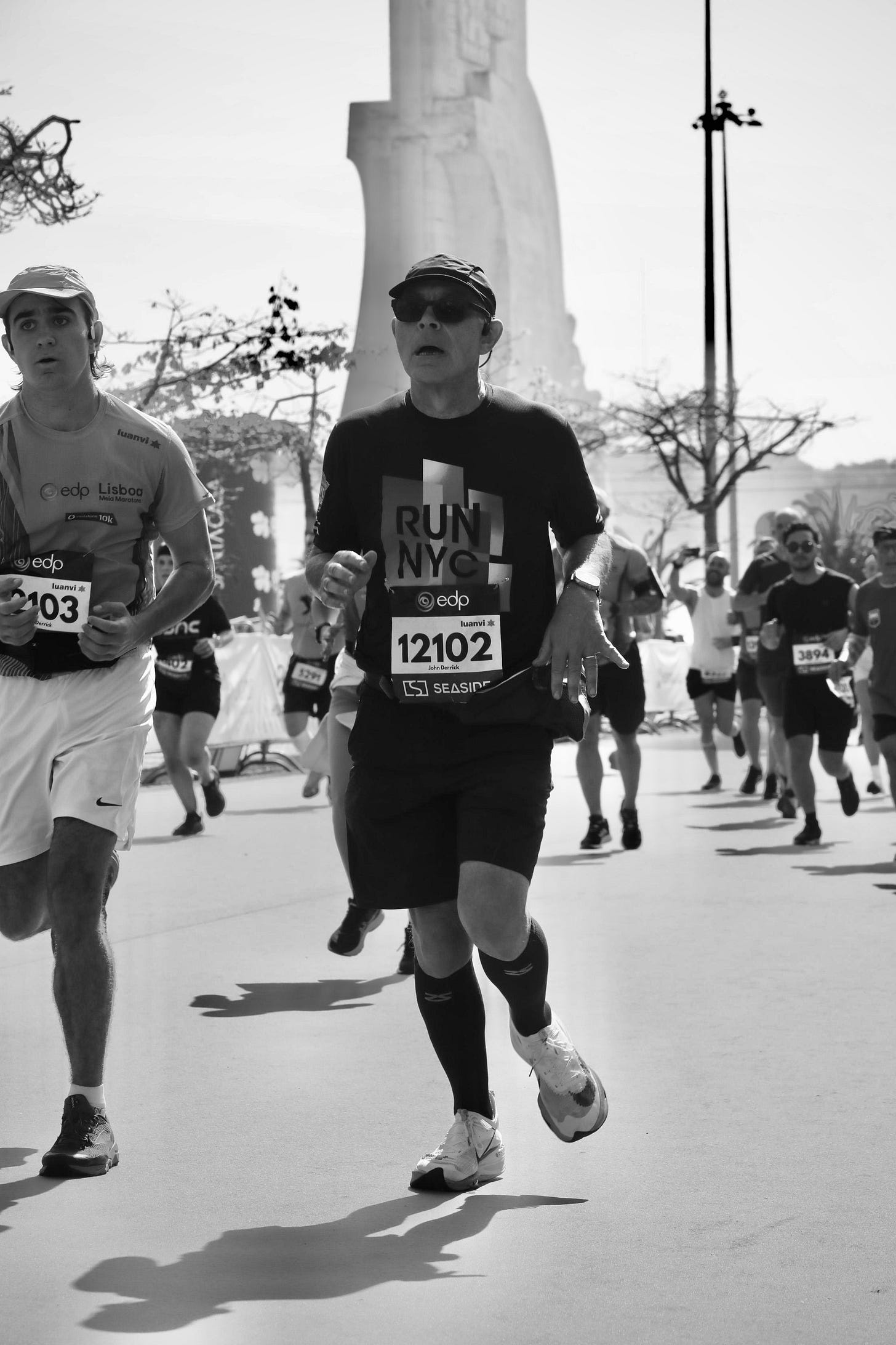 Near the finish line at the EDP Lisbon Half Marathon