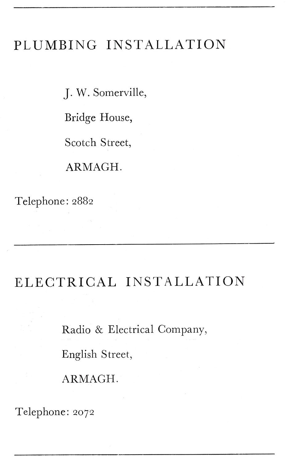 Adverts from the programme for the 1964 opening of the pavillion Adverts from the programme for the 1964 opening of the pavillion