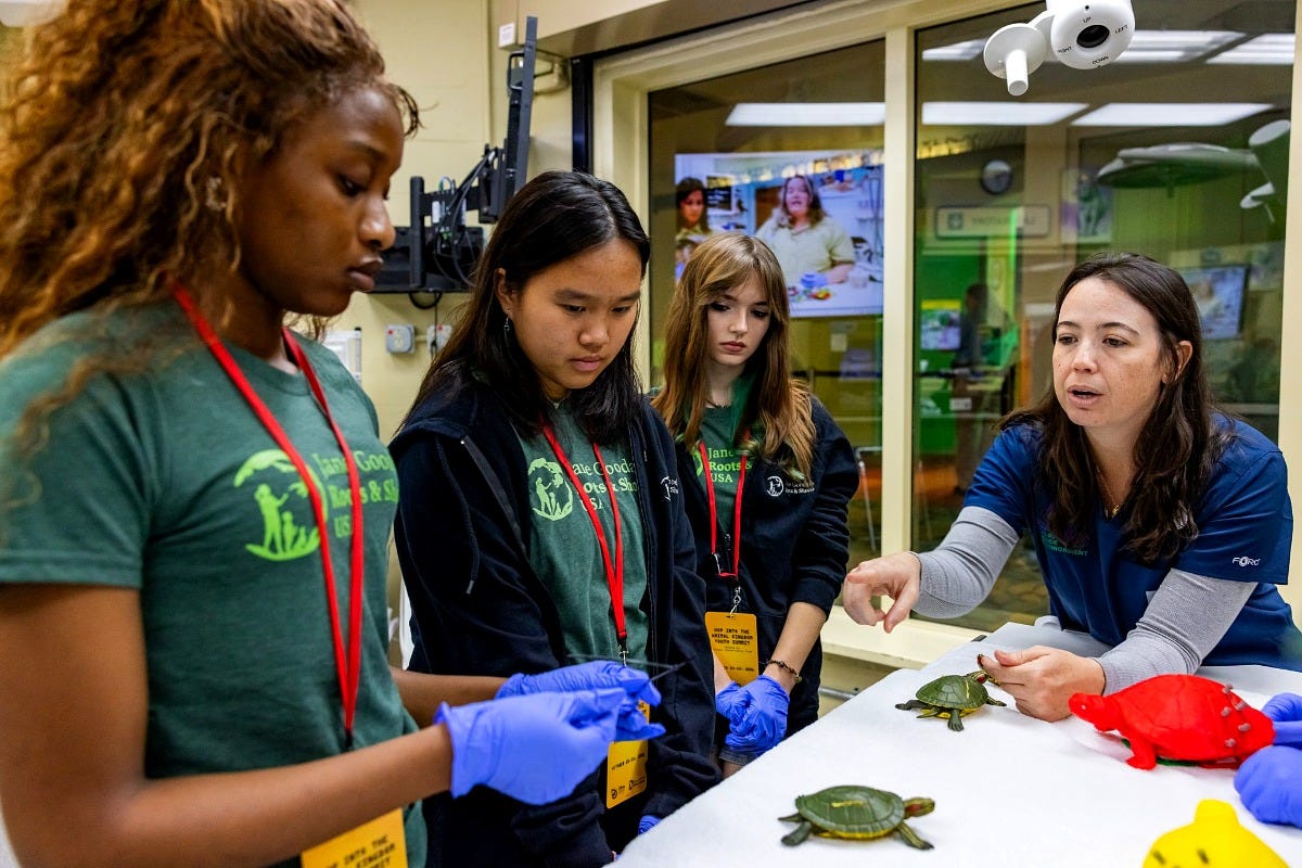 Summit participants with a member of Disney's animal care team. Image: Disney