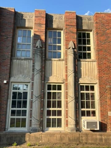 architectural details of the national guard armory, Cairo, IL