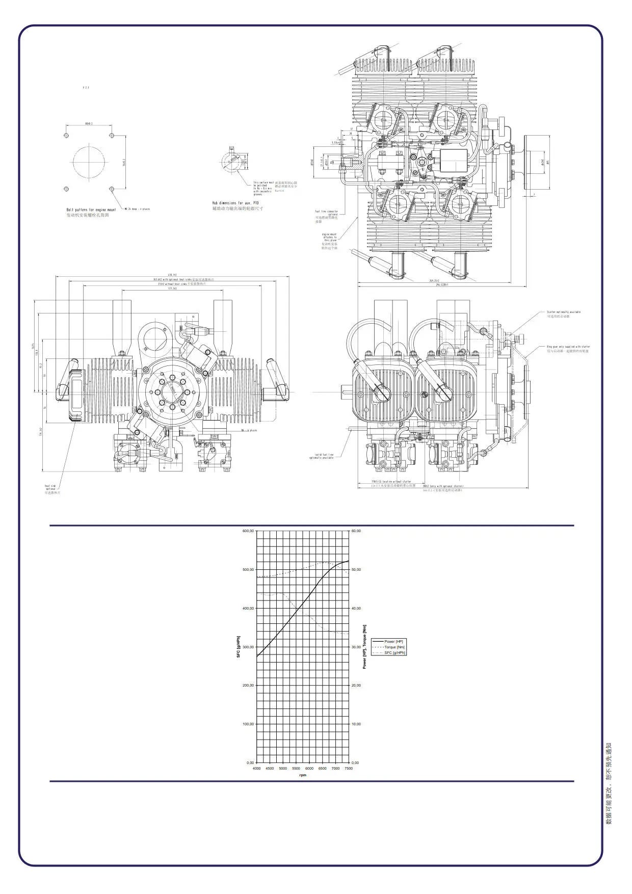 Limbach L550E Mechanical Dimensions and Altitude and Power Figures