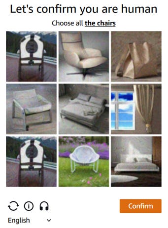 An example of an AWS WAF puzzle CAPTCHA An example of an AWS WAF puzzle CAPTCHA