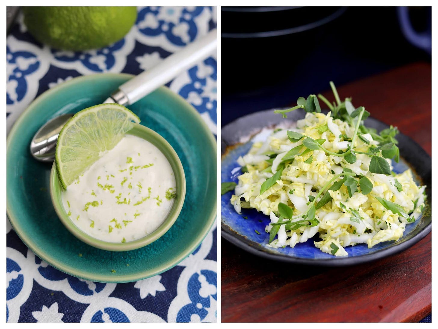 Limey Drizzling Sauce and Quick Limey Slaw, Cook the Vineyard