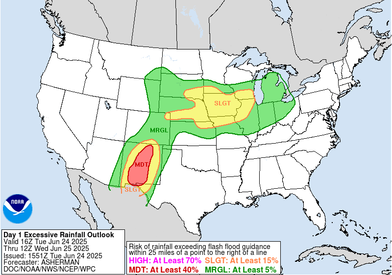 Day 1 Excessive Rainfall Forecast