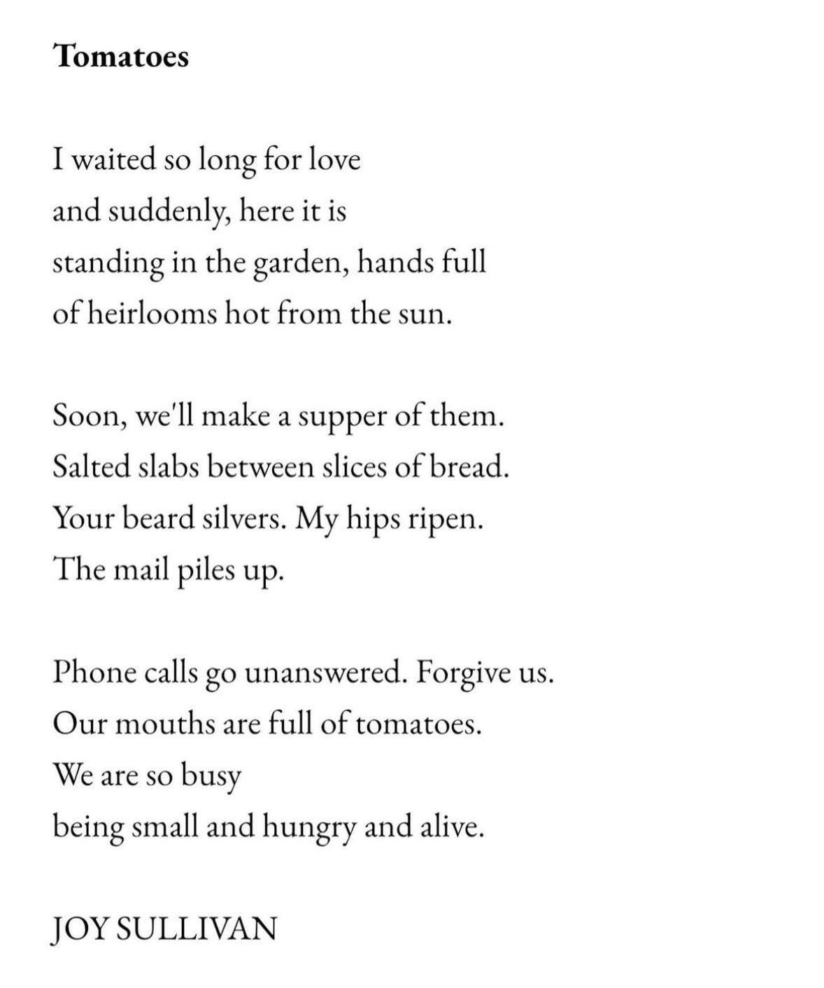 POEM] tomatoes by Joy Sullivan : r/Poetry