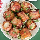 Bacon Wrapped Sea Scallops with Chili Basil Mango Dipping Sauce