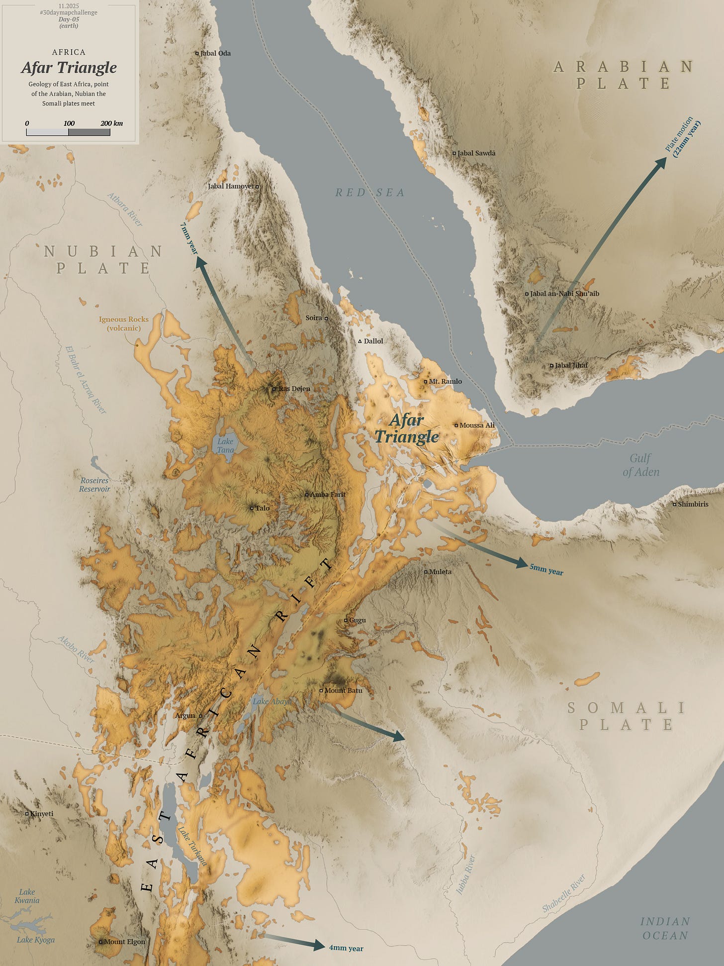Mapa del Triángulo de Afar (2025) Mapa del Triángulo de Afar (2025)