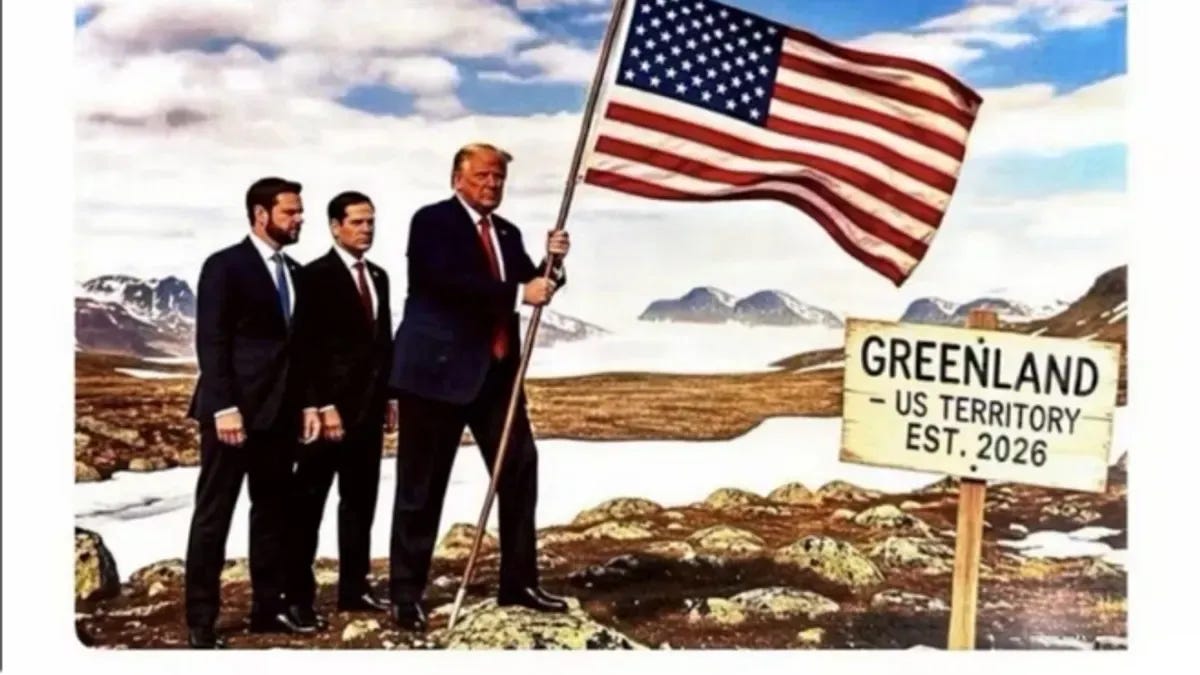 川普贴出地图显示加拿大、格陵兰、委内瑞拉均为美国领土;称美国拥有格陵兰的目标“没有回头路”。(翻摄自川普自家社交网站) 川普贴出地图显示加拿大、格陵兰、委内瑞拉均为美国领土;称美国拥有格陵兰的目标“没有回头路”。(翻摄自川普自家社交网站)