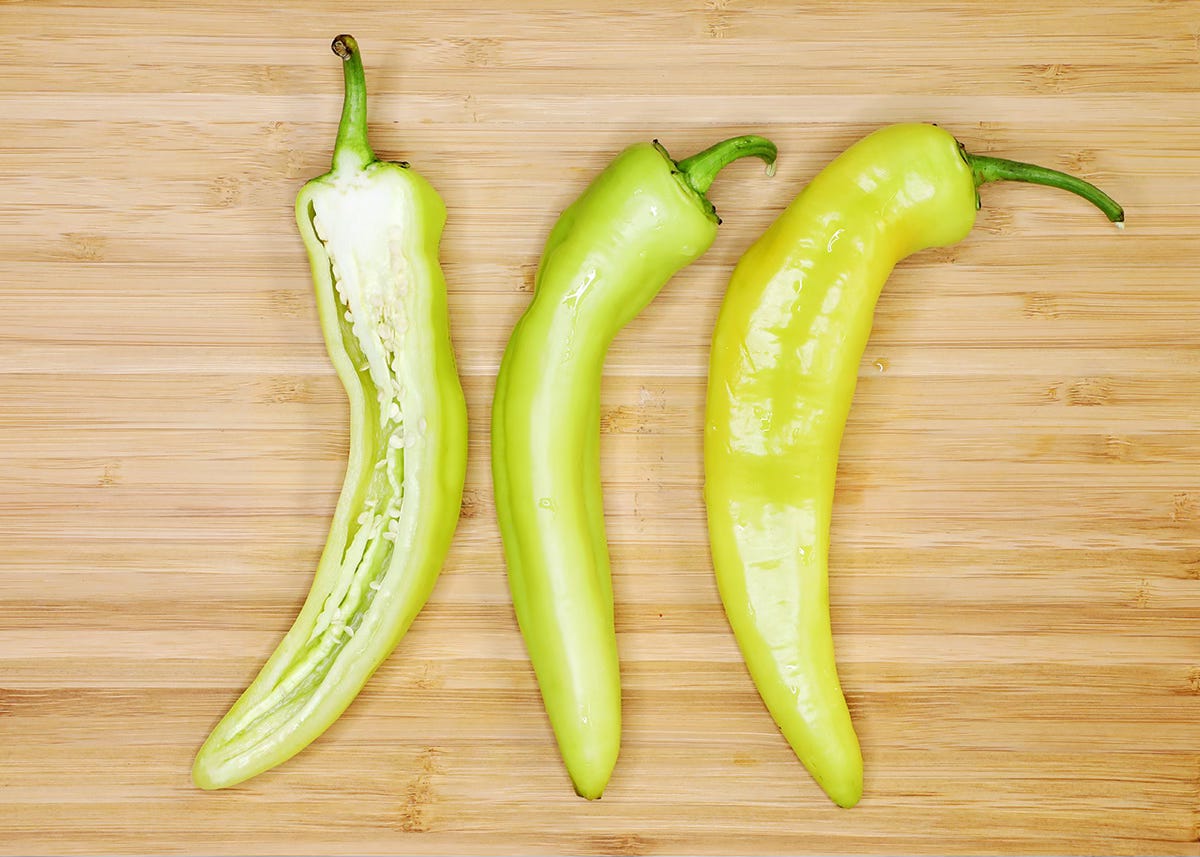 California chiles on cutting board