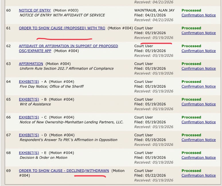 NYCEF Documents that never reach the judge NYCEF Documents that never reach the judge