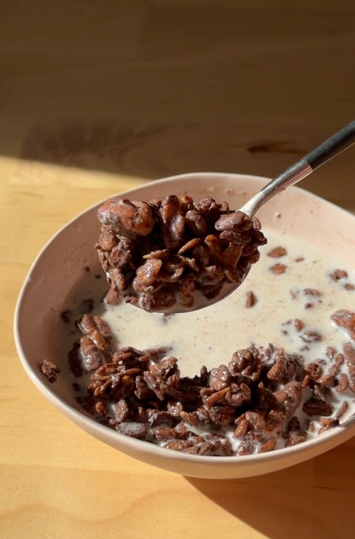 Bowls of Homemade Cocoa Krispies Cereal