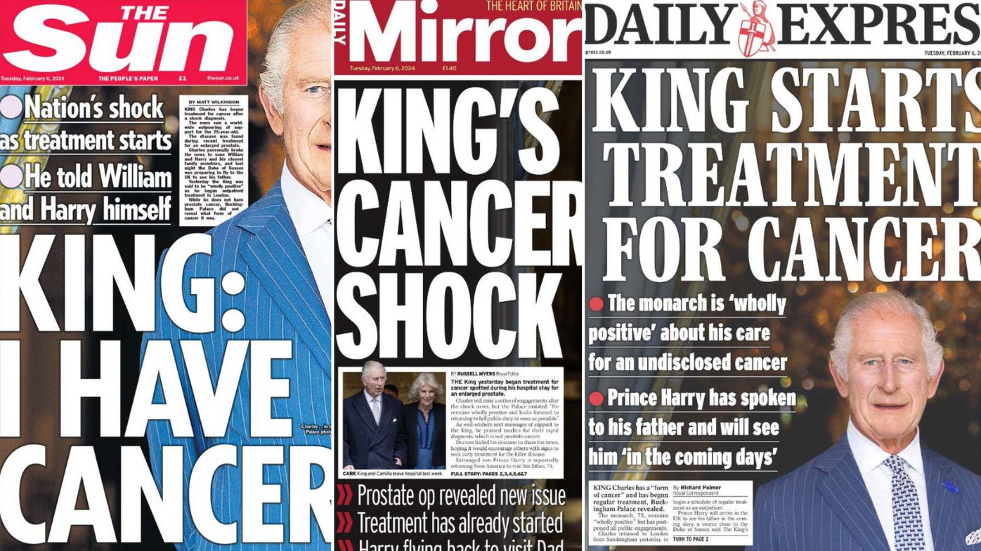 King Charles cancer news: 'King has cancer': How UK papers are reporting  Charles' shock diagnosis