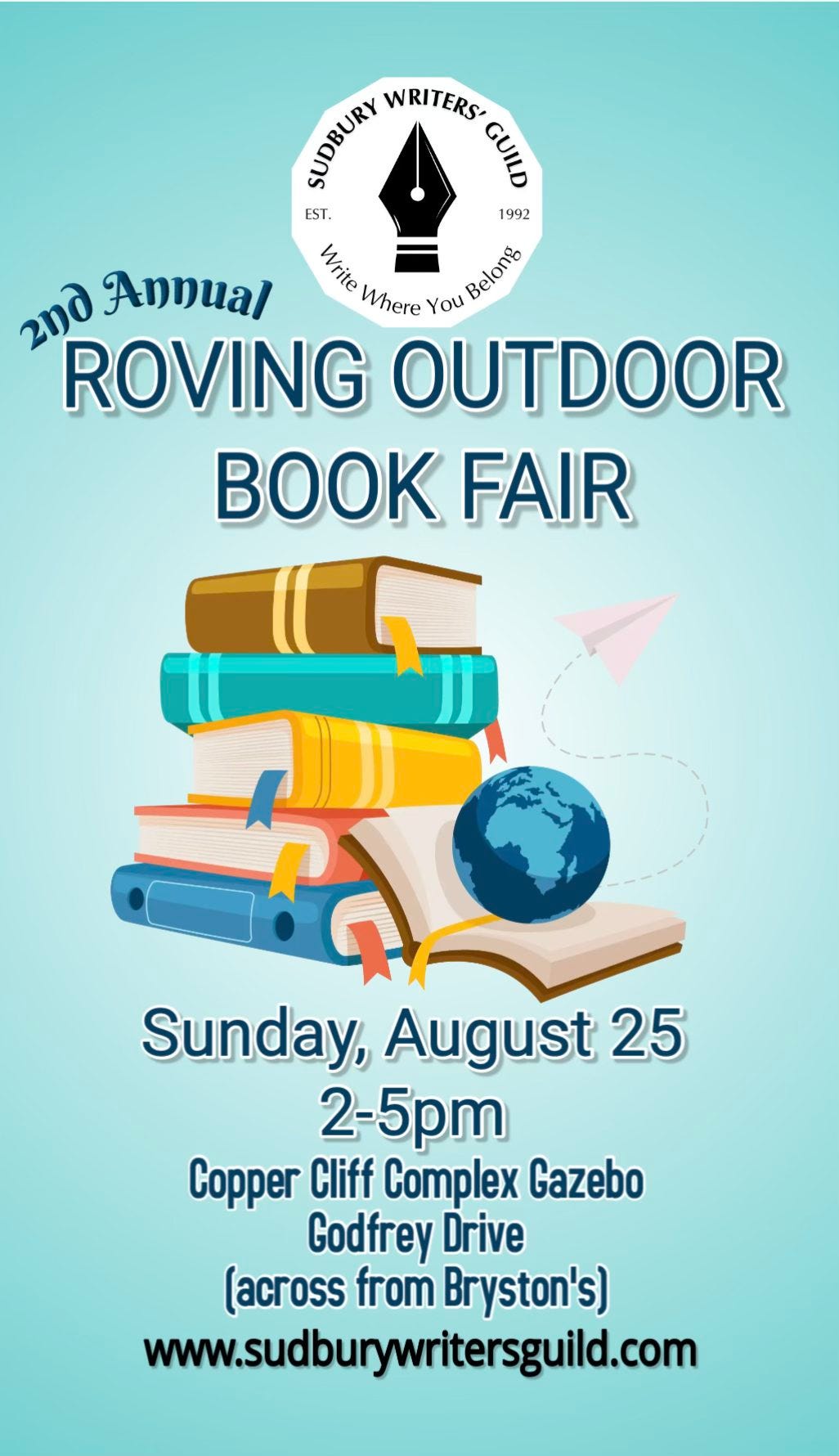 Poster for the Roving Outdoor Book Fair.