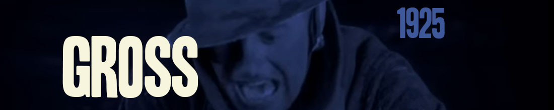 Header for the GROSS Substack newsletter - includes a still of a soldier, the word GROSS and 1925