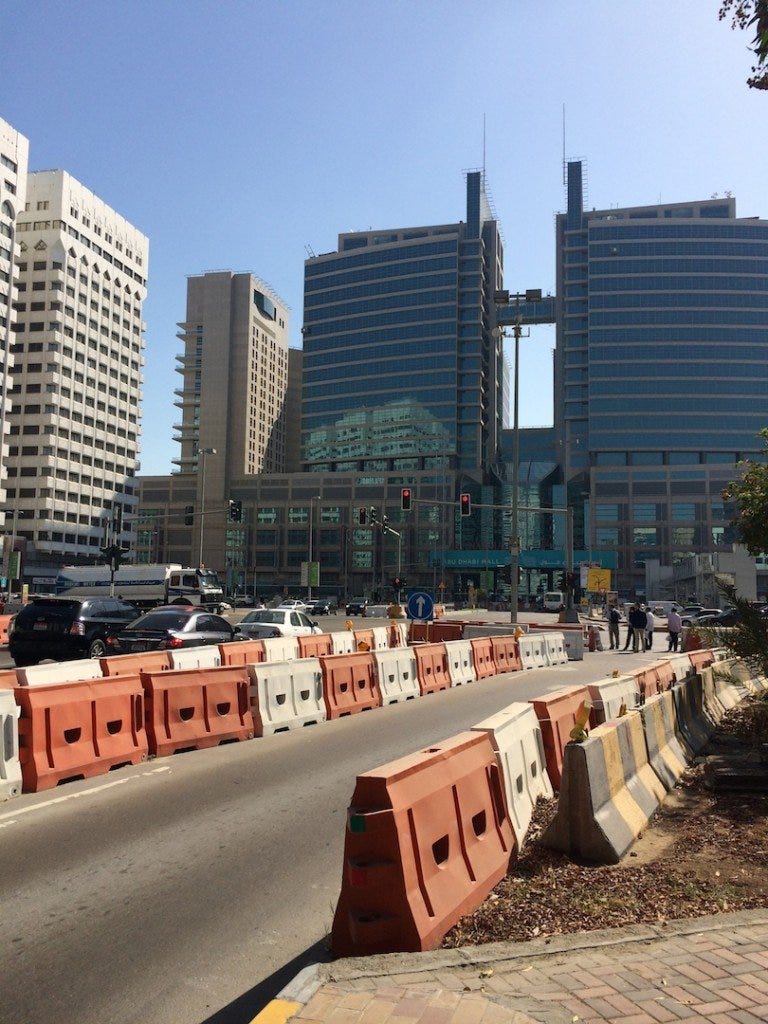 Outside the office near the Abu Dhabi Mall - will these roadworks ever end?!